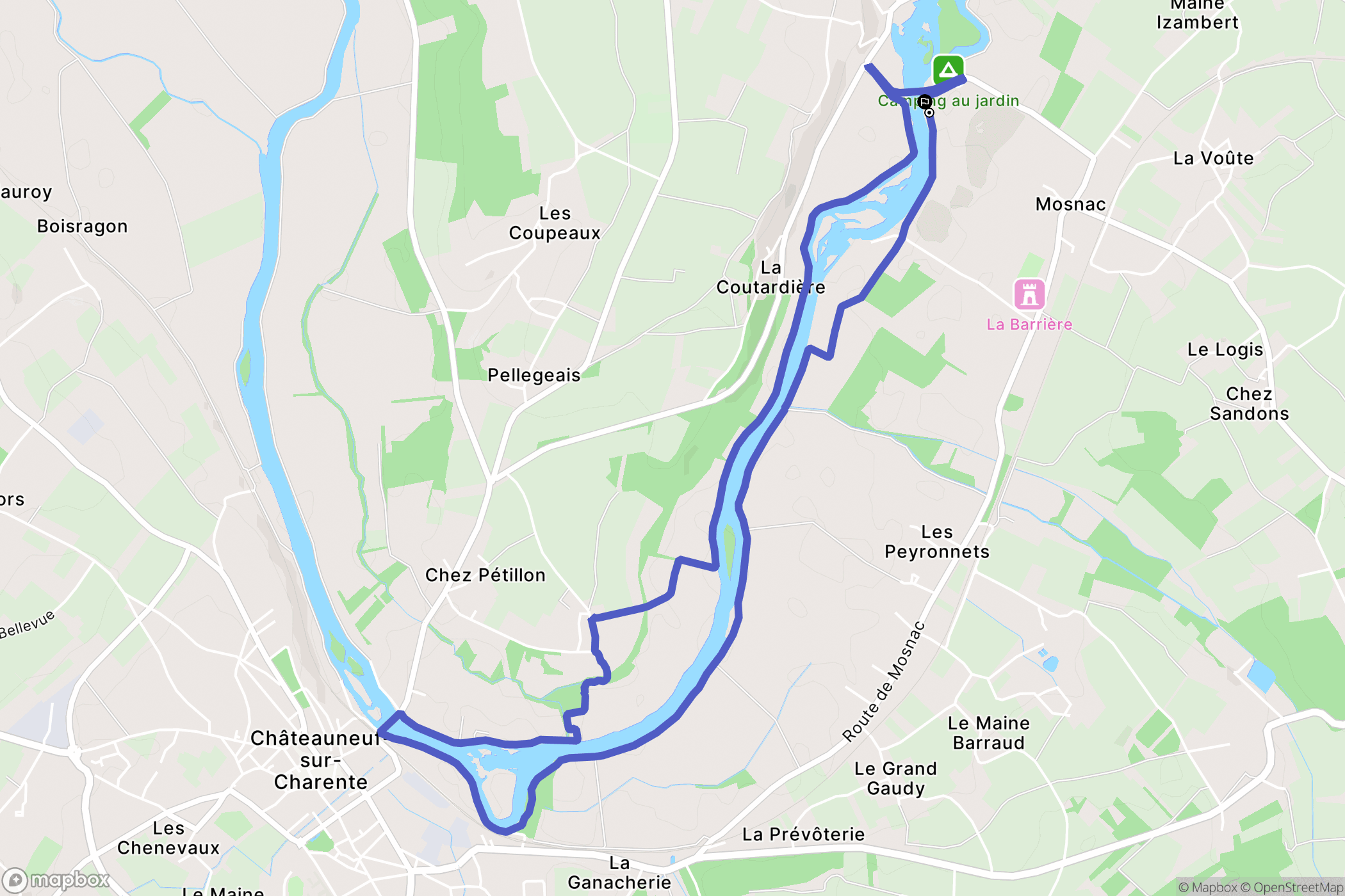 Mosnac-Saint-Simeux : carte du parcours de randonnée - France