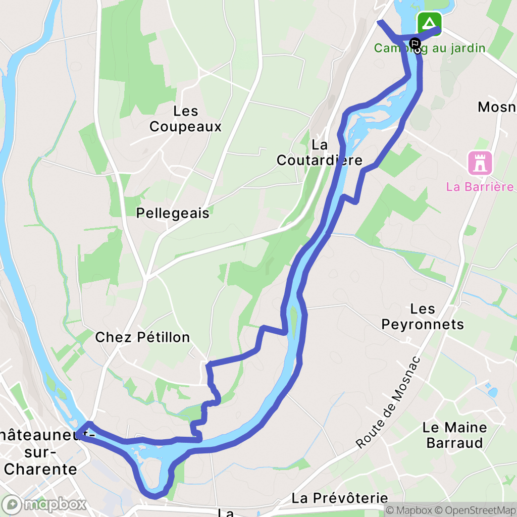 Mosnac-Saint-Simeux : carte du parcours de randonnée - France
