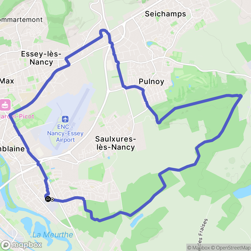Tomblaine : carte du parcours de randonnée - France