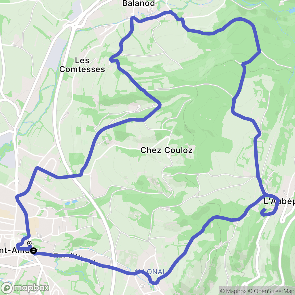 Saint-Amour : carte du parcours de randonnée - France