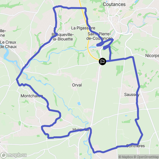 Orval-sur-Sienne : carte du parcours de randonnée - France