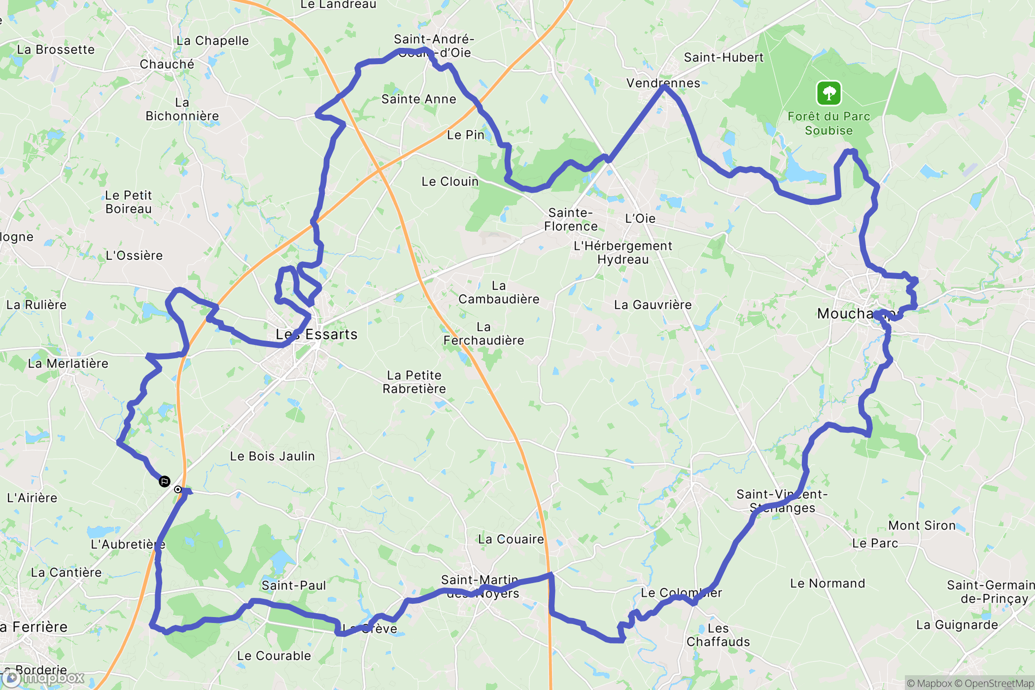 La Merlatière : carte du parcours de randonnée - France