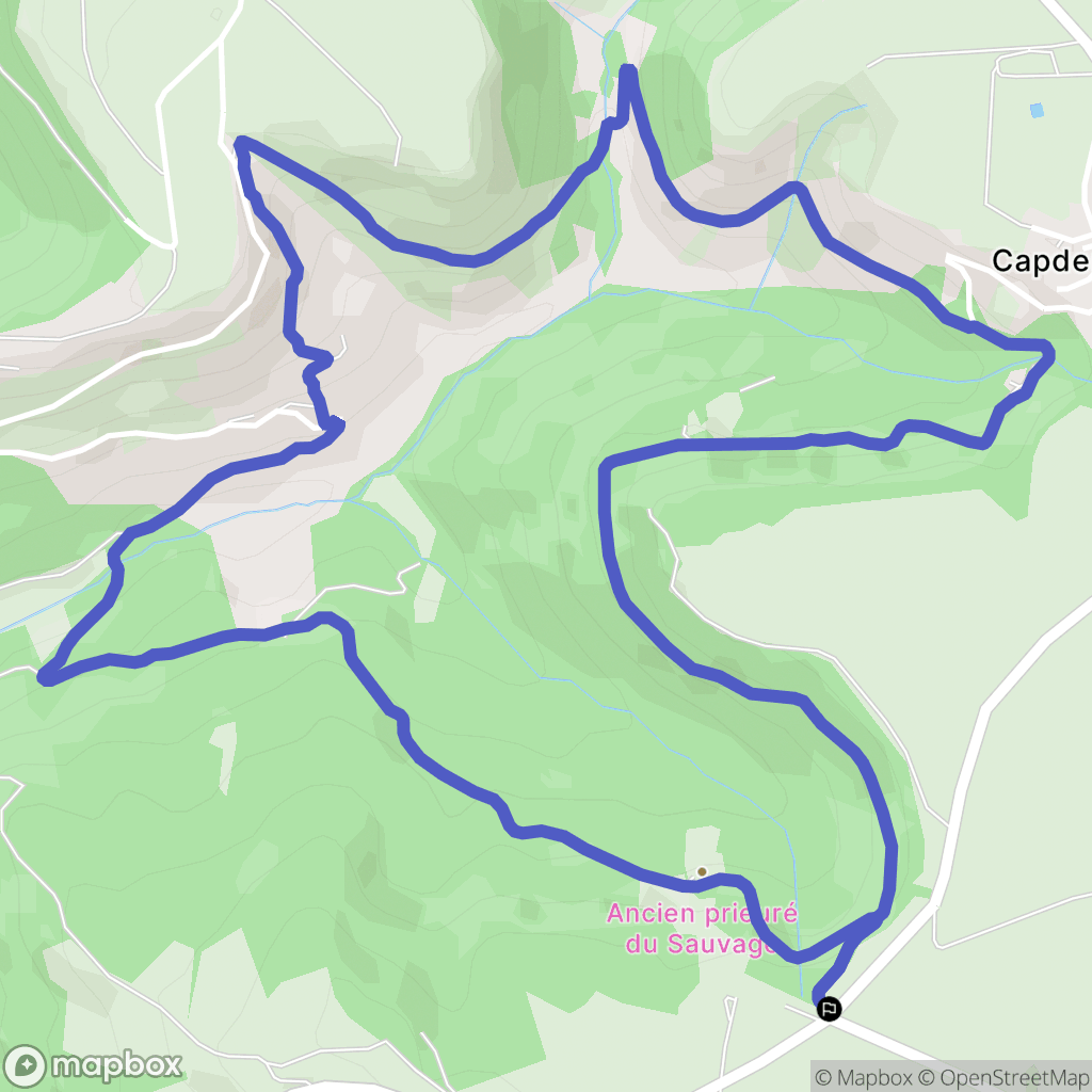 Druelle Balsac : carte du parcours de randonnée - France