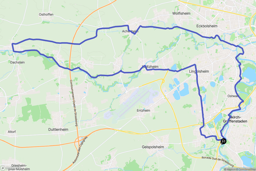 Geispolsheim : carte du parcours de randonnée - France