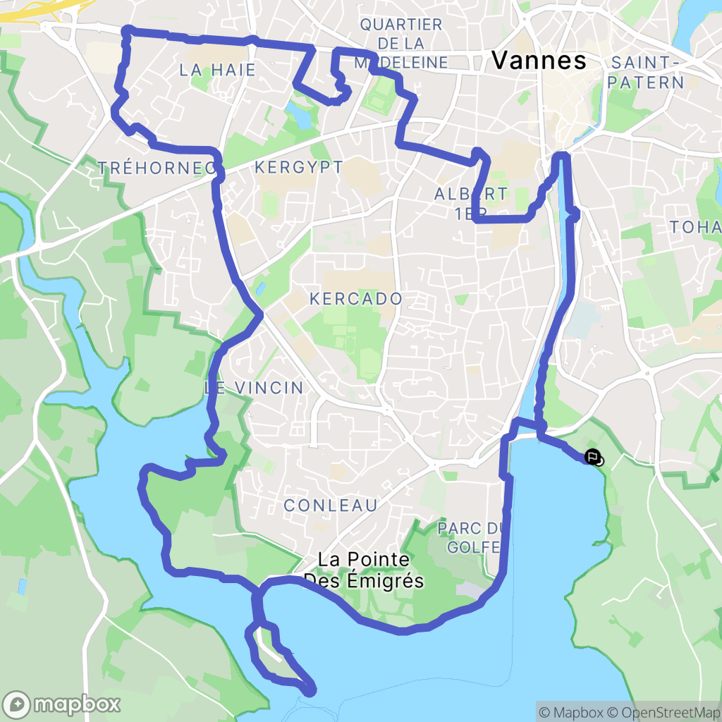 Vannes : carte du parcours de randonnée - France