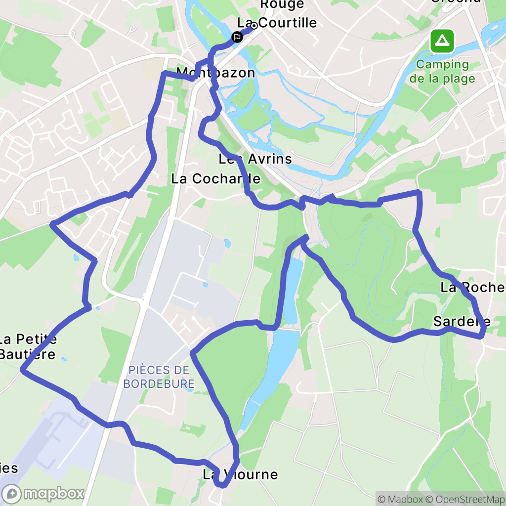 Montbazon : carte du parcours de randonnée - France