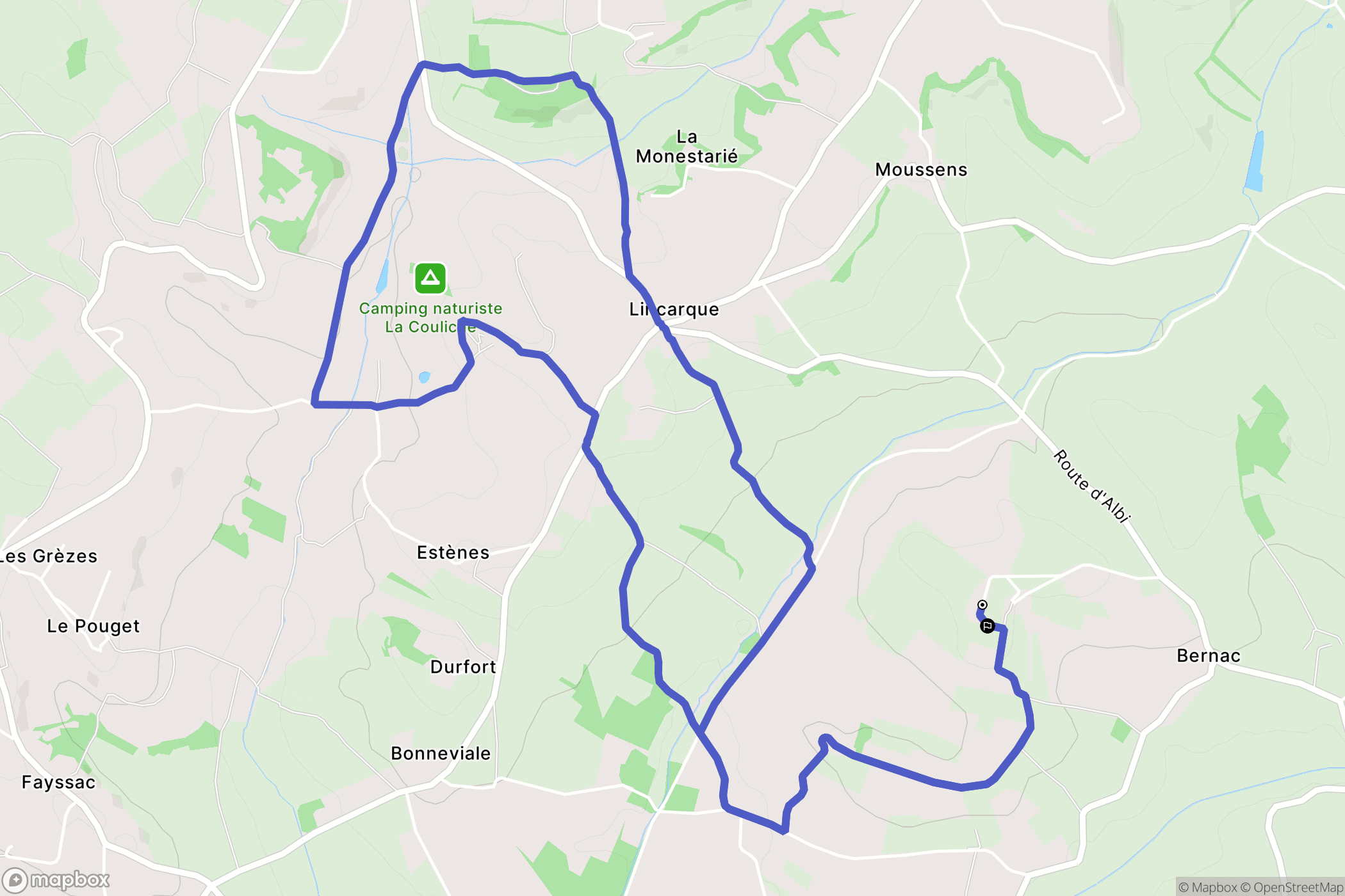 Cestayrols : carte du parcours de randonnée - France