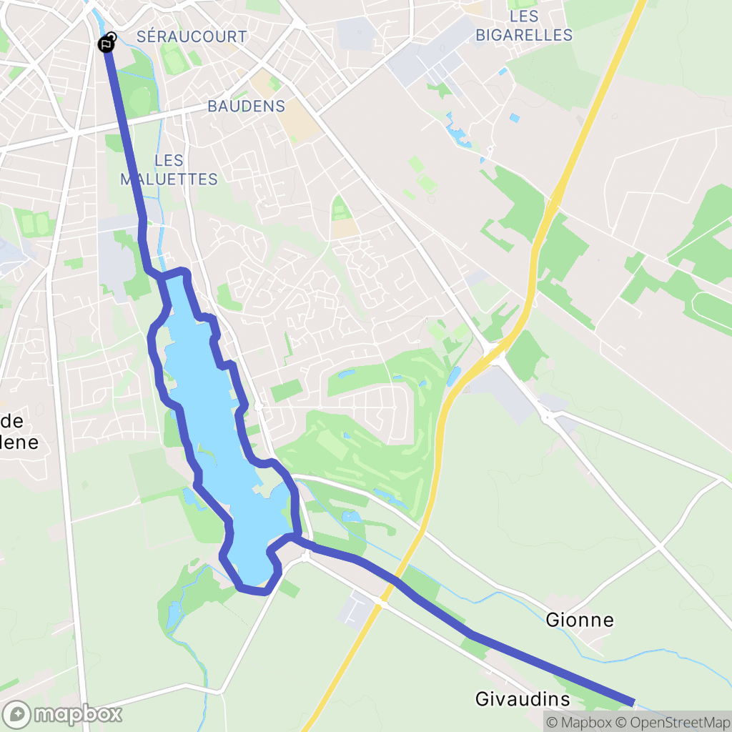 Bourges : carte du parcours de randonnée - France