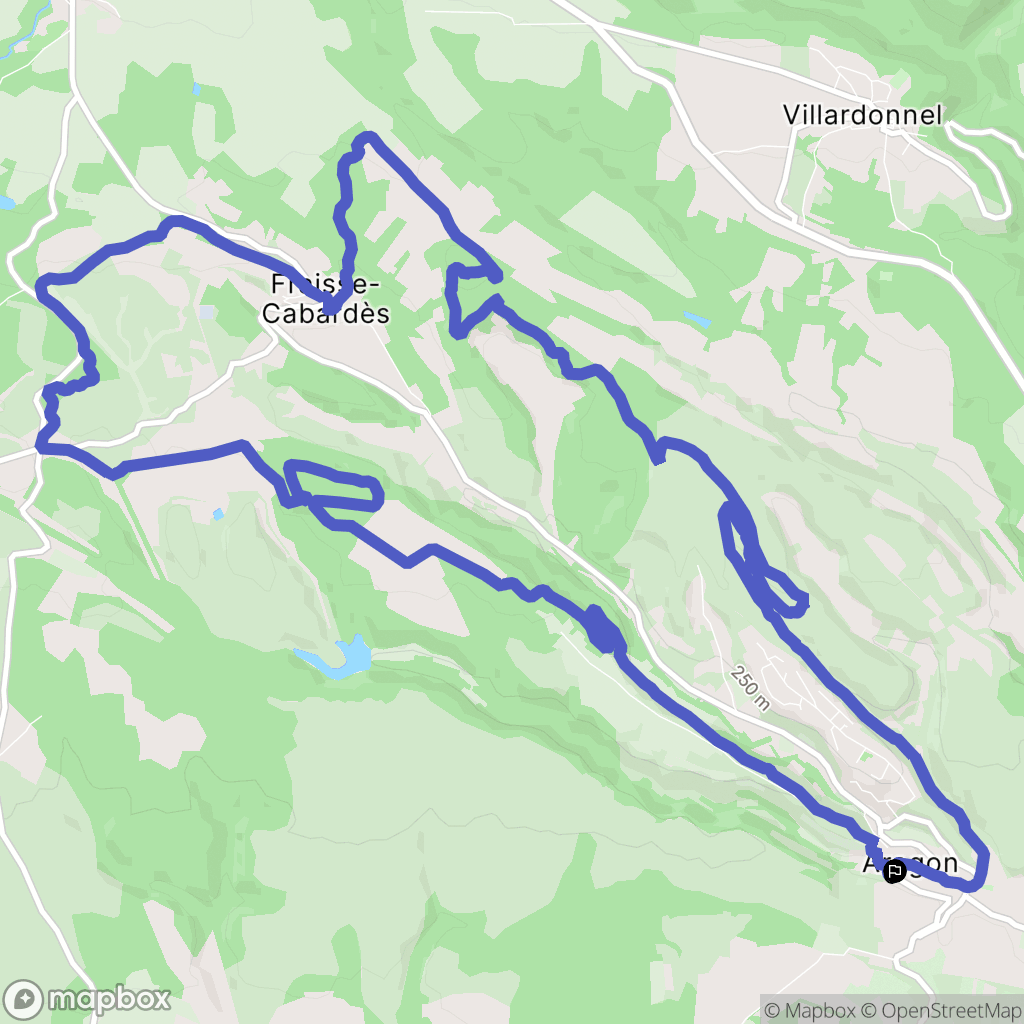 Aragon : carte du parcours de randonnée - France