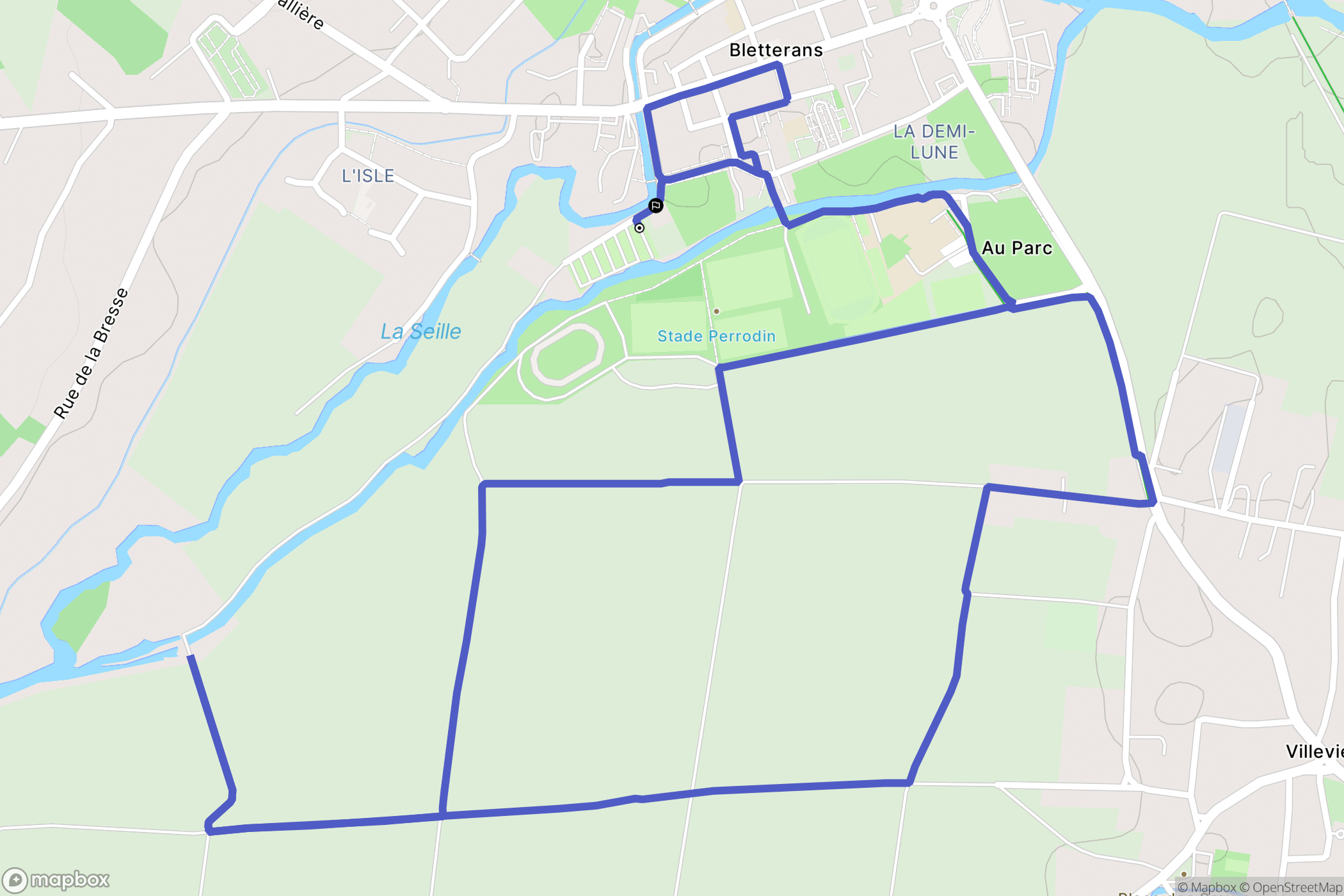 Bletterans : carte du parcours de randonnée - France