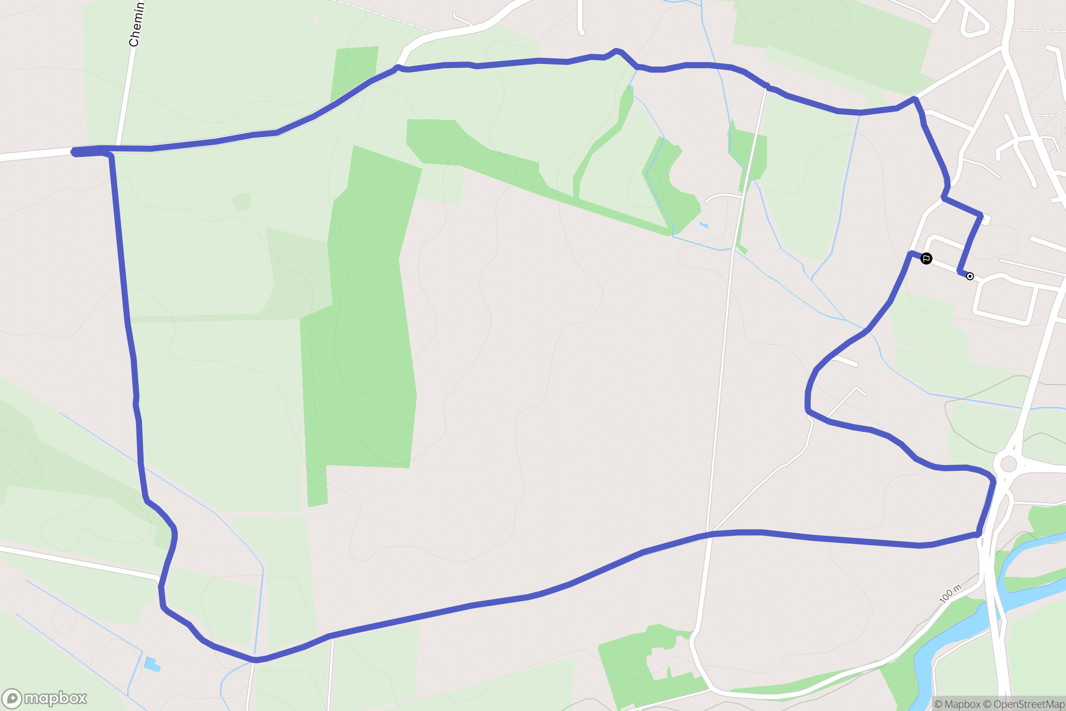 Villemoustaussou : carte du parcours de randonnée - France