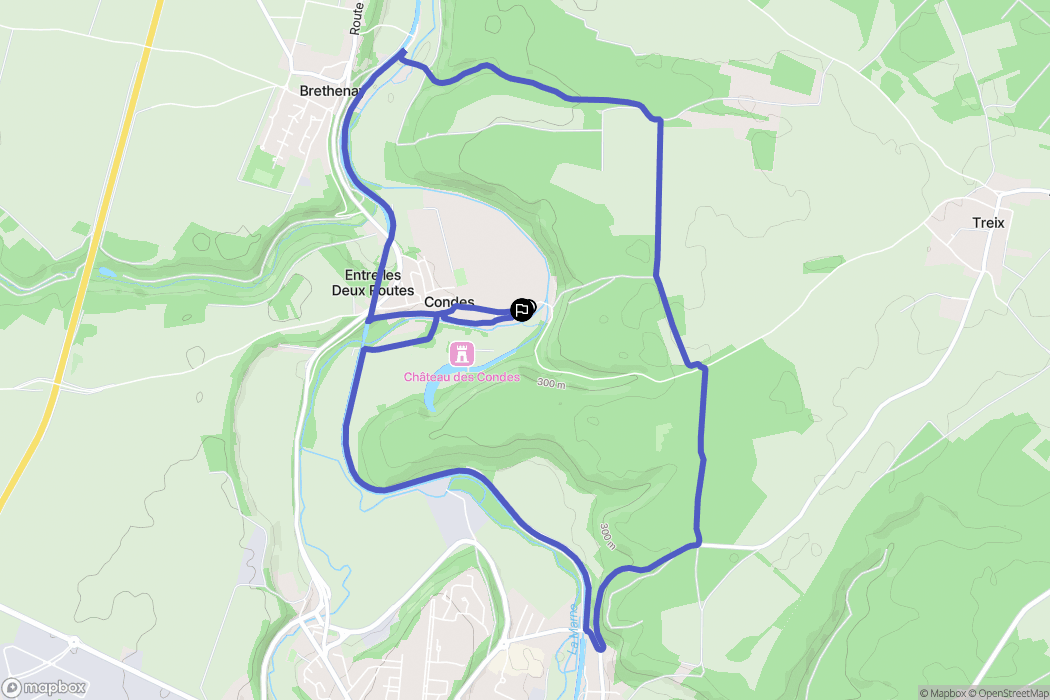 Condes : carte du parcours de randonnée - France