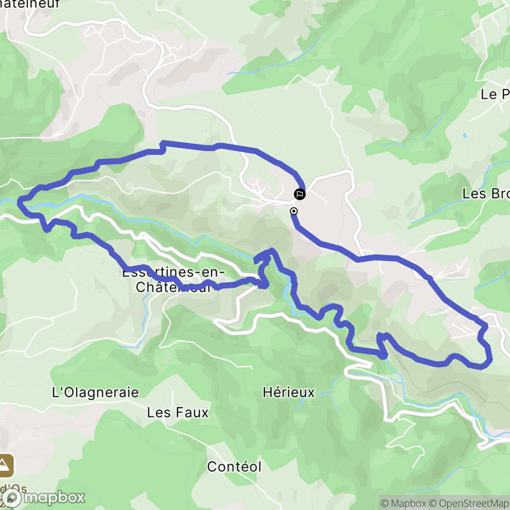 Essertines-en-Châtelneuf : carte du parcours de randonnée - France