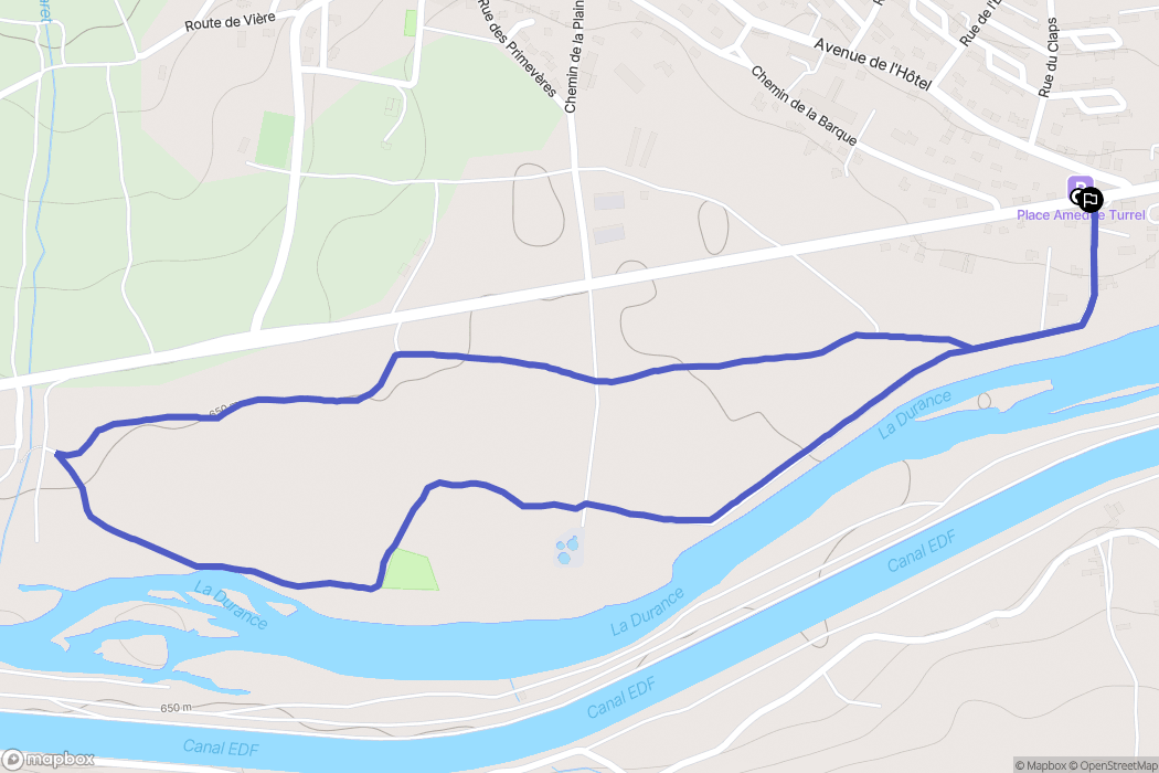 Espinasses : carte du parcours de randonnée - France