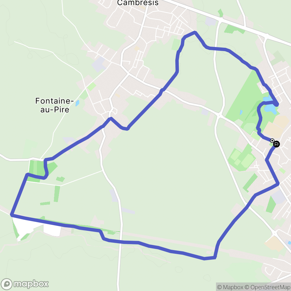 Caudry : carte du parcours de randonnée - France