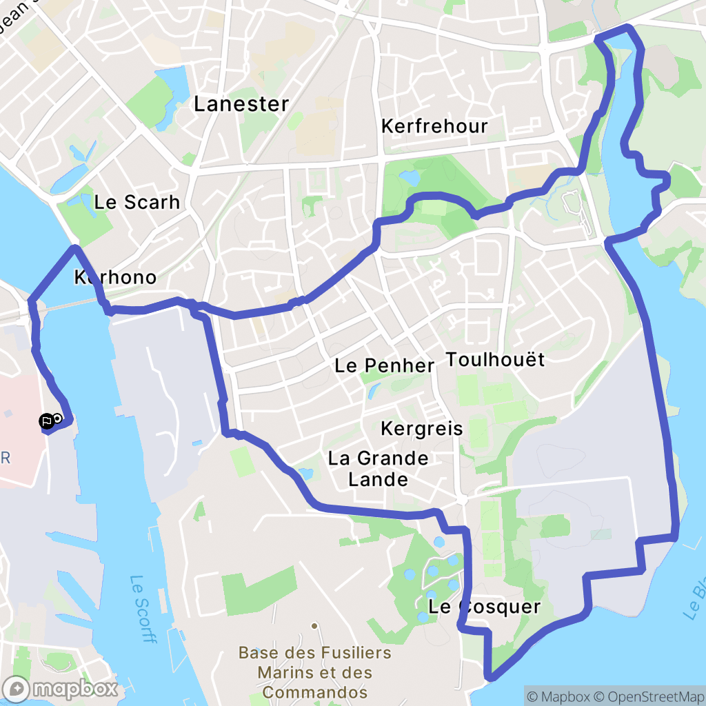 Lorient : carte du parcours de randonnée - France