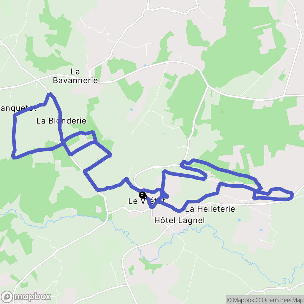 Bricquebec-en-Cotentin : carte du parcours de randonnée - France