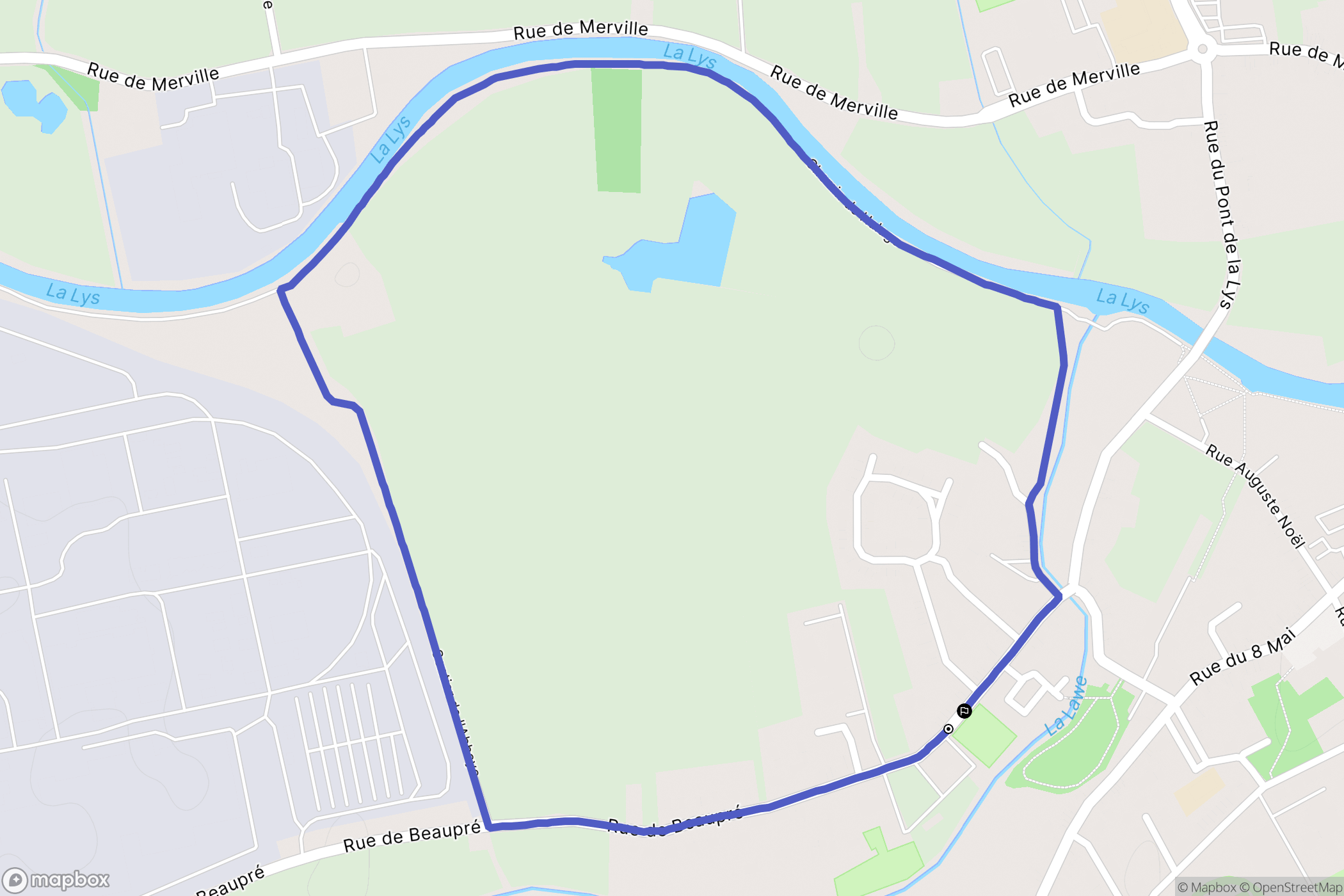 La Gorgue : carte du parcours de randonnée - France