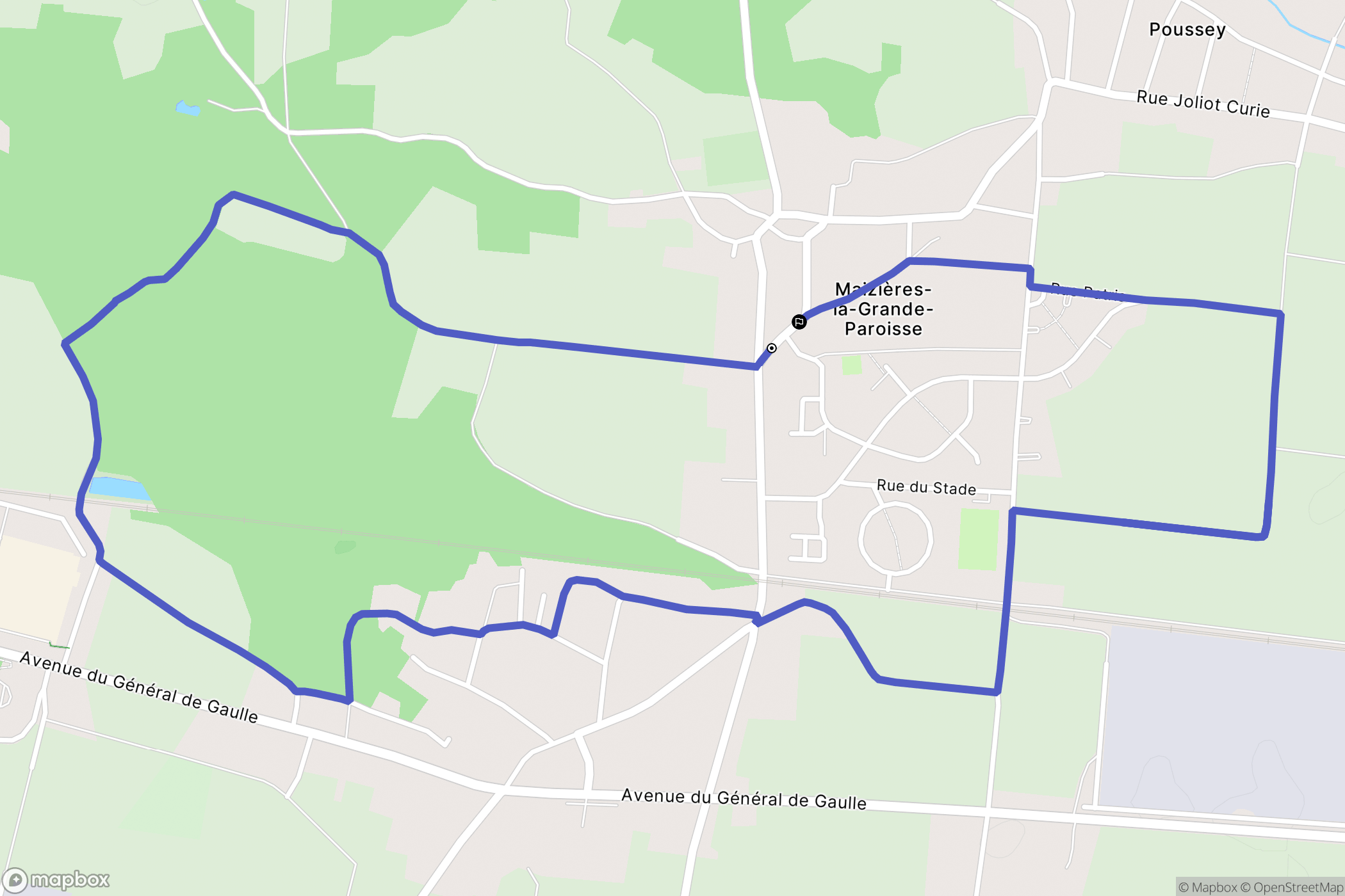Maizières-la-Grande-Paroisse : carte du parcours de randonnée - France