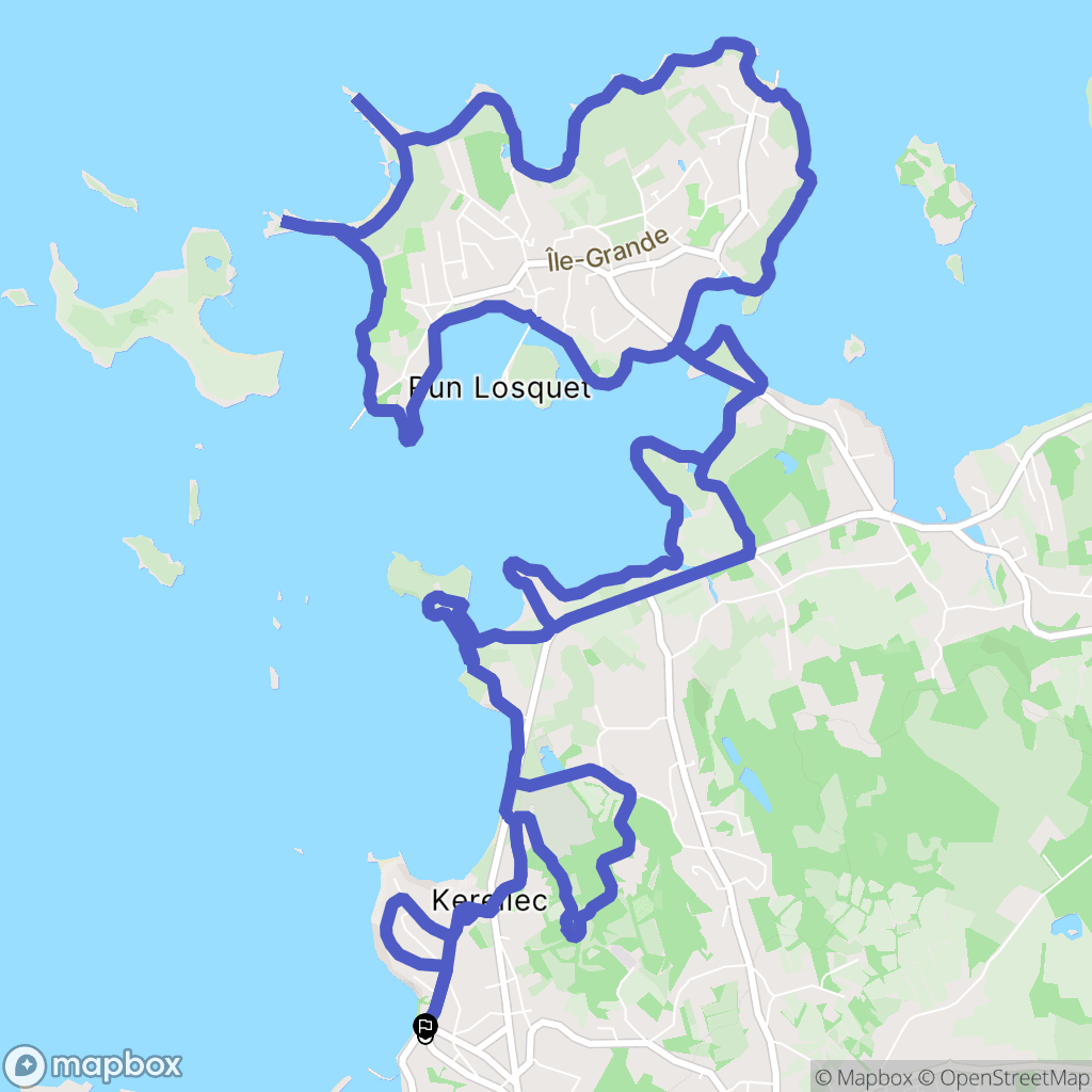 Trébeurden : carte du parcours de randonnée - France