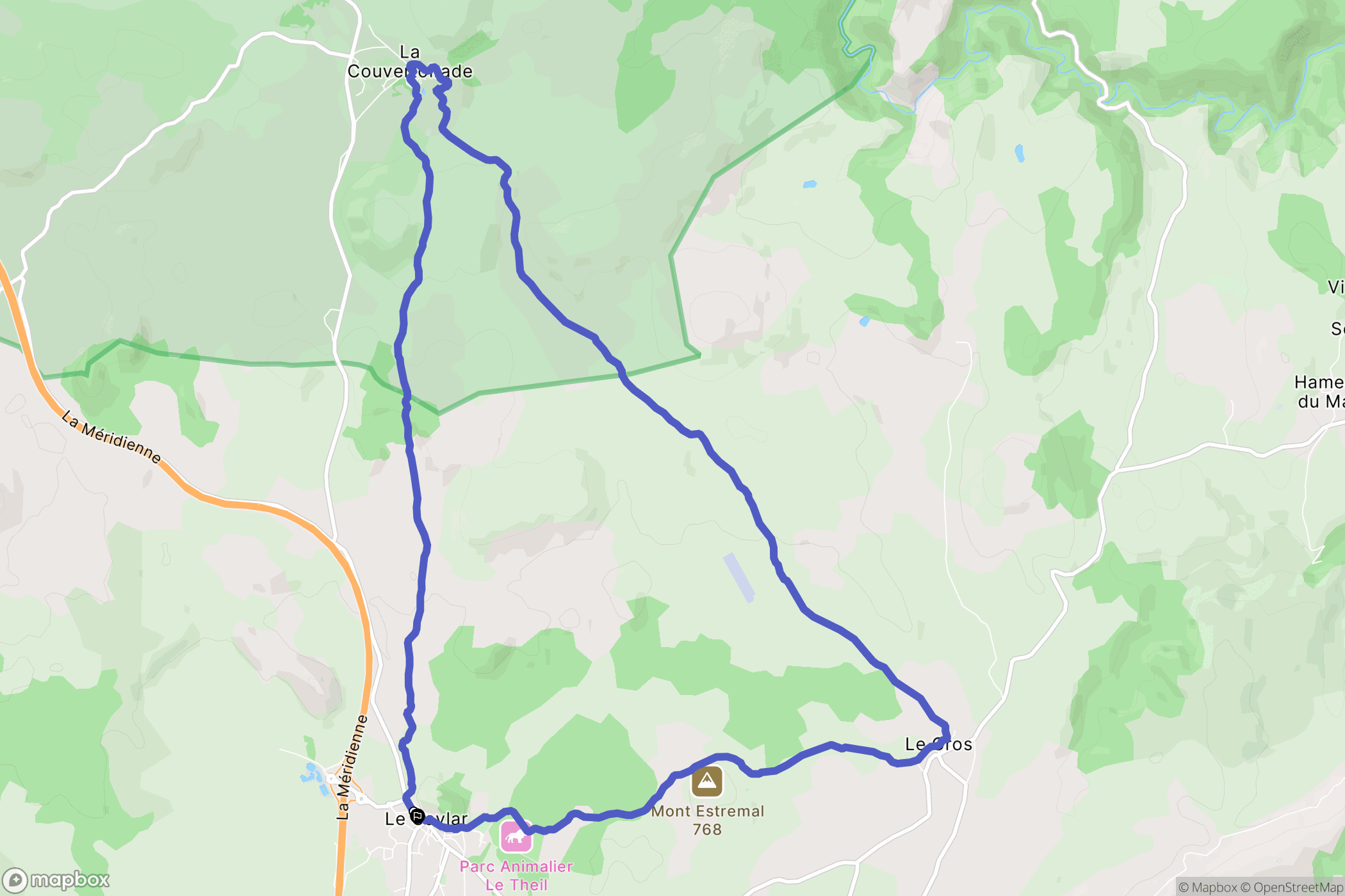 Le Caylar : carte du parcours de randonnée - France