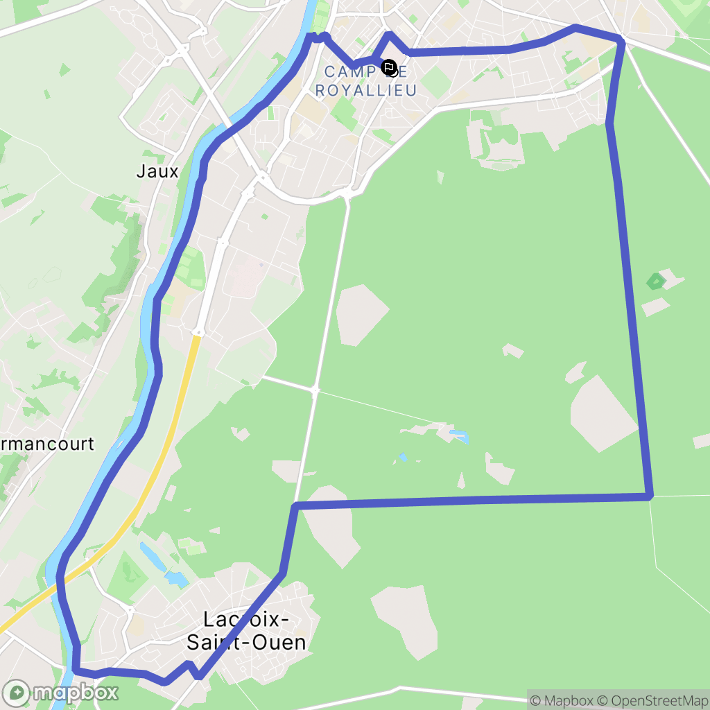 Compiègne : carte du parcours de randonnée - France
