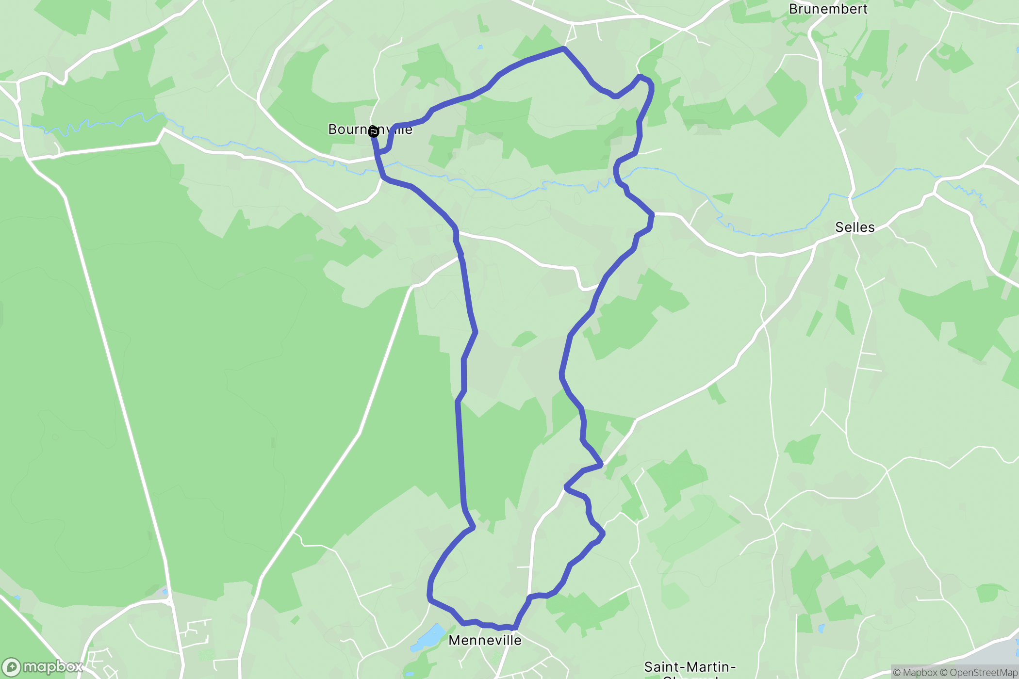 Bournonville : carte du parcours de randonnée - France