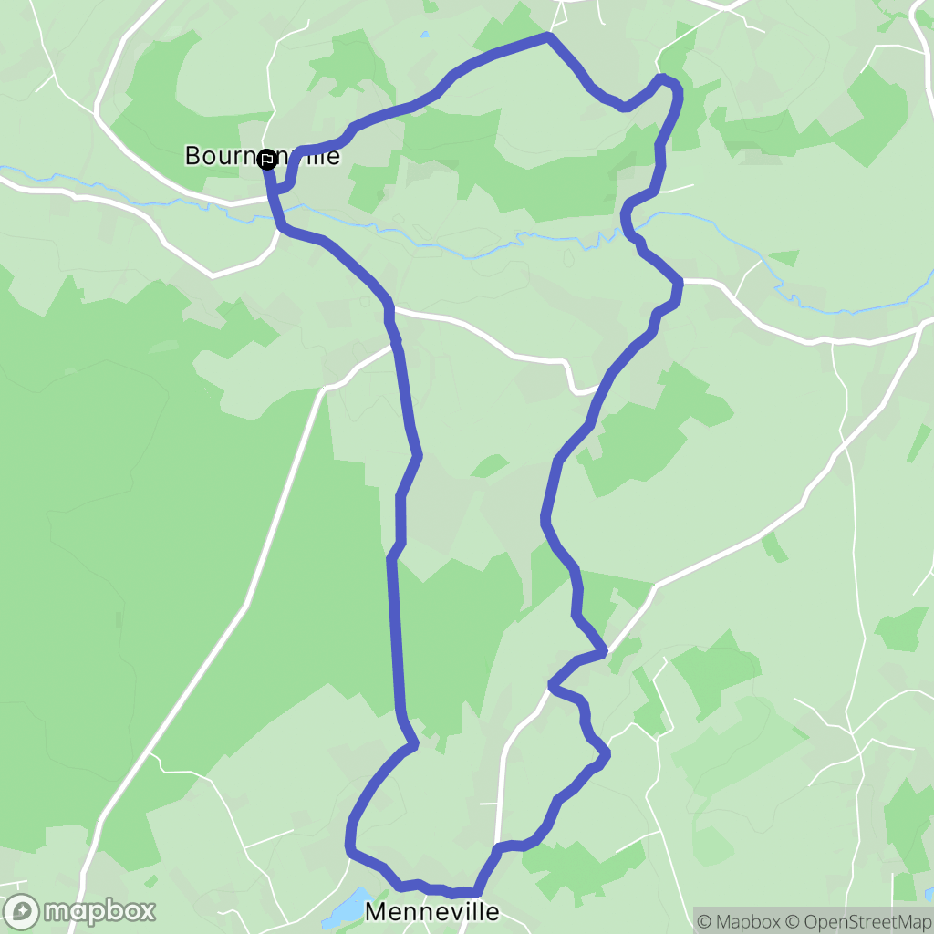 Bournonville : carte du parcours de randonnée - France