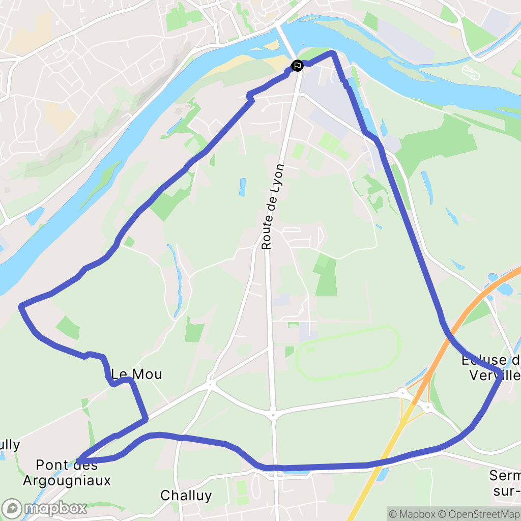 Nevers : carte du parcours de randonnée - France