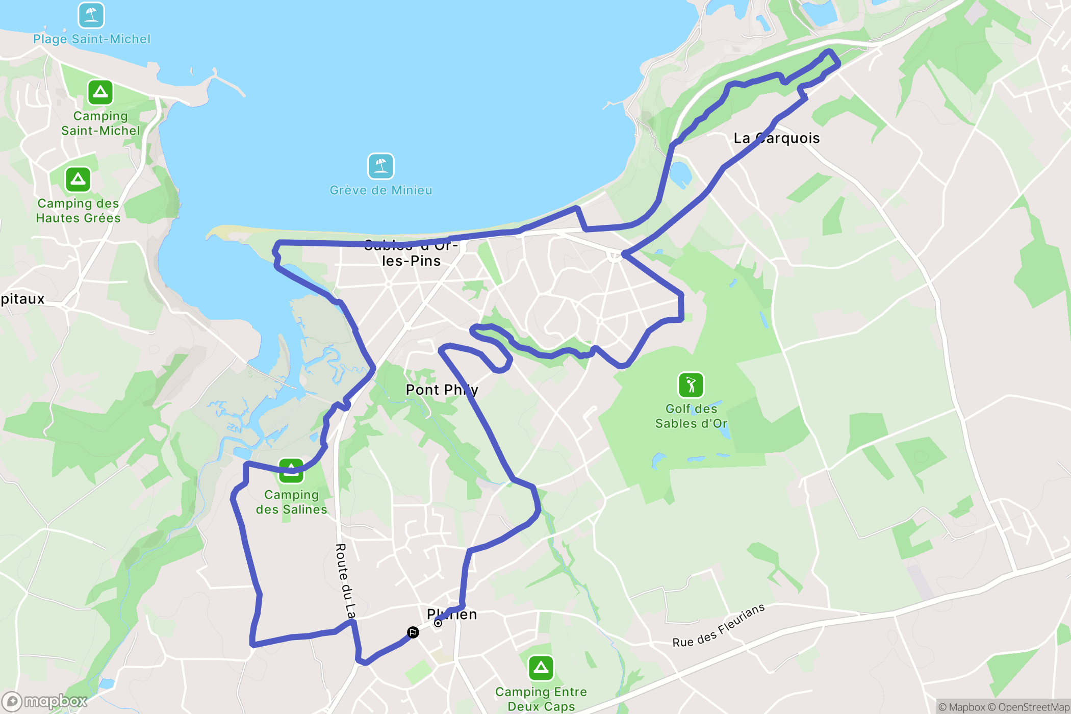 Plurien : carte du parcours de randonnée - France