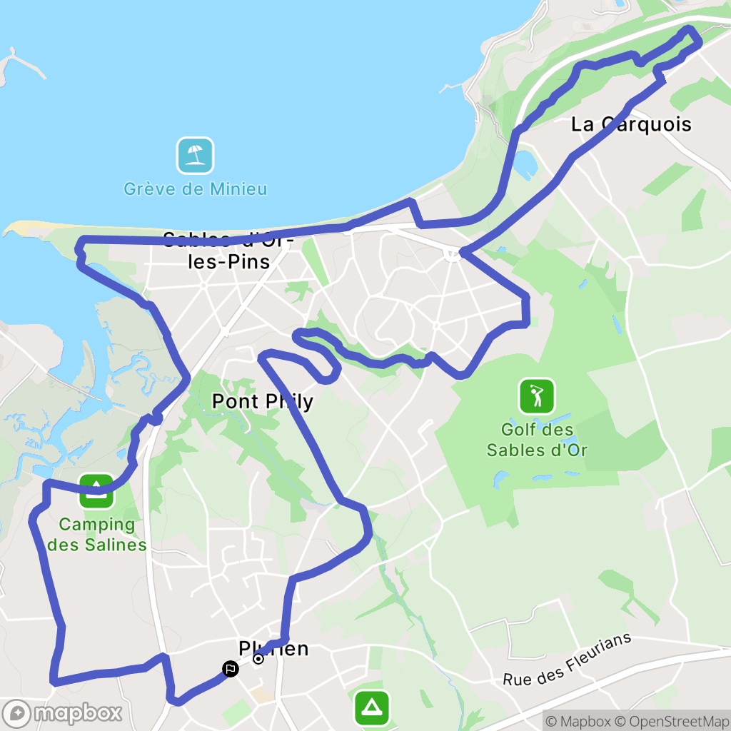 Plurien : carte du parcours de randonnée - France