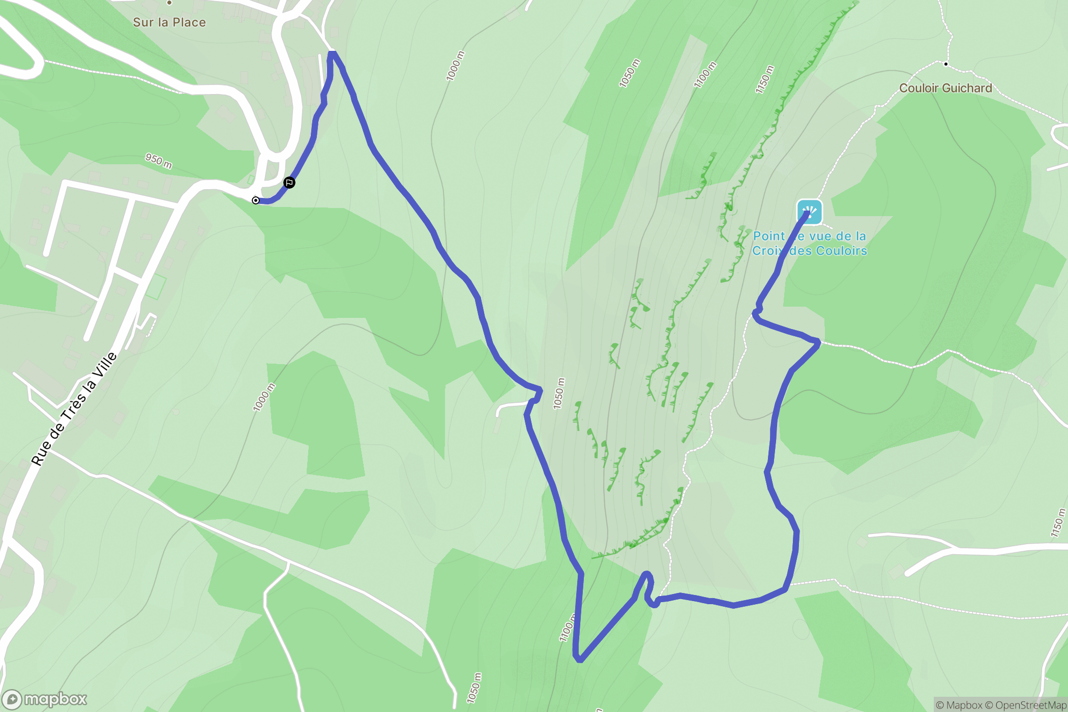 Les Bouchoux : carte du parcours de randonnée - France