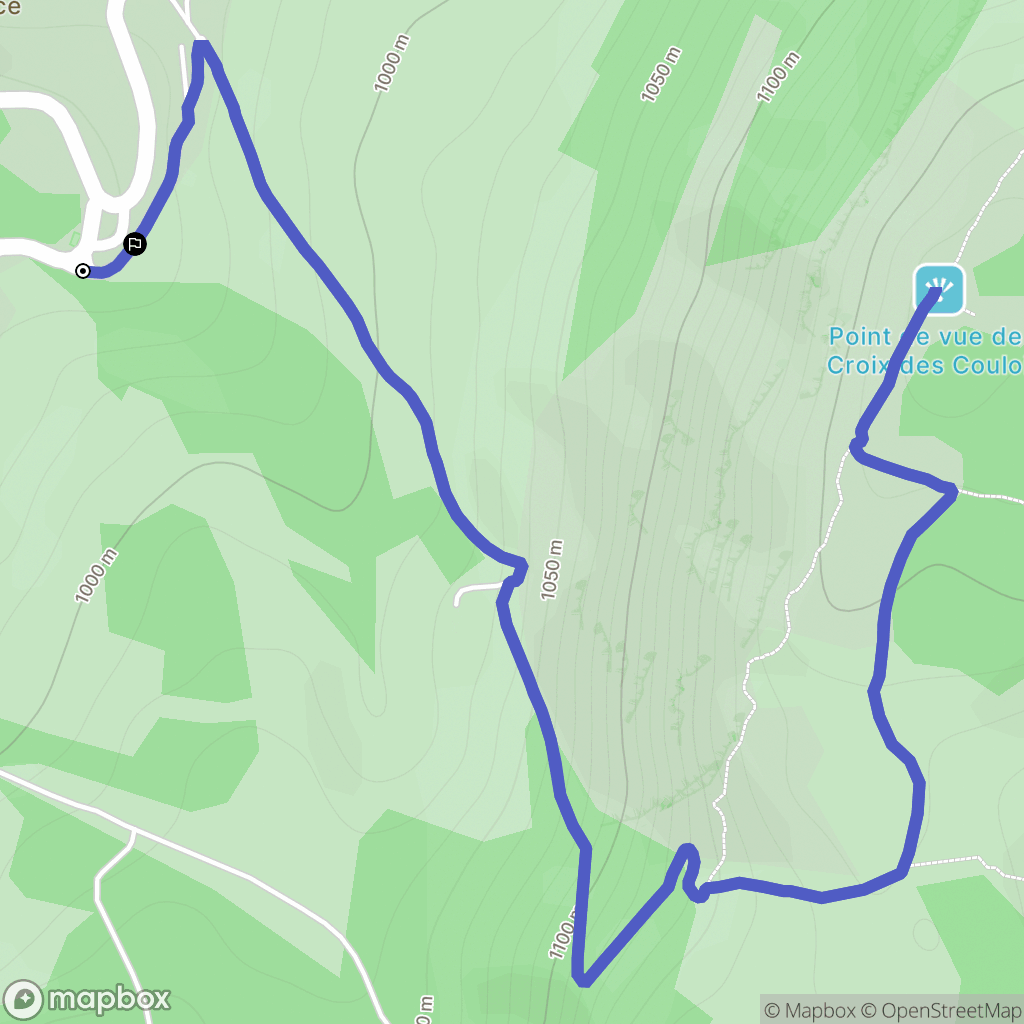 Les Bouchoux : carte du parcours de randonnée - France