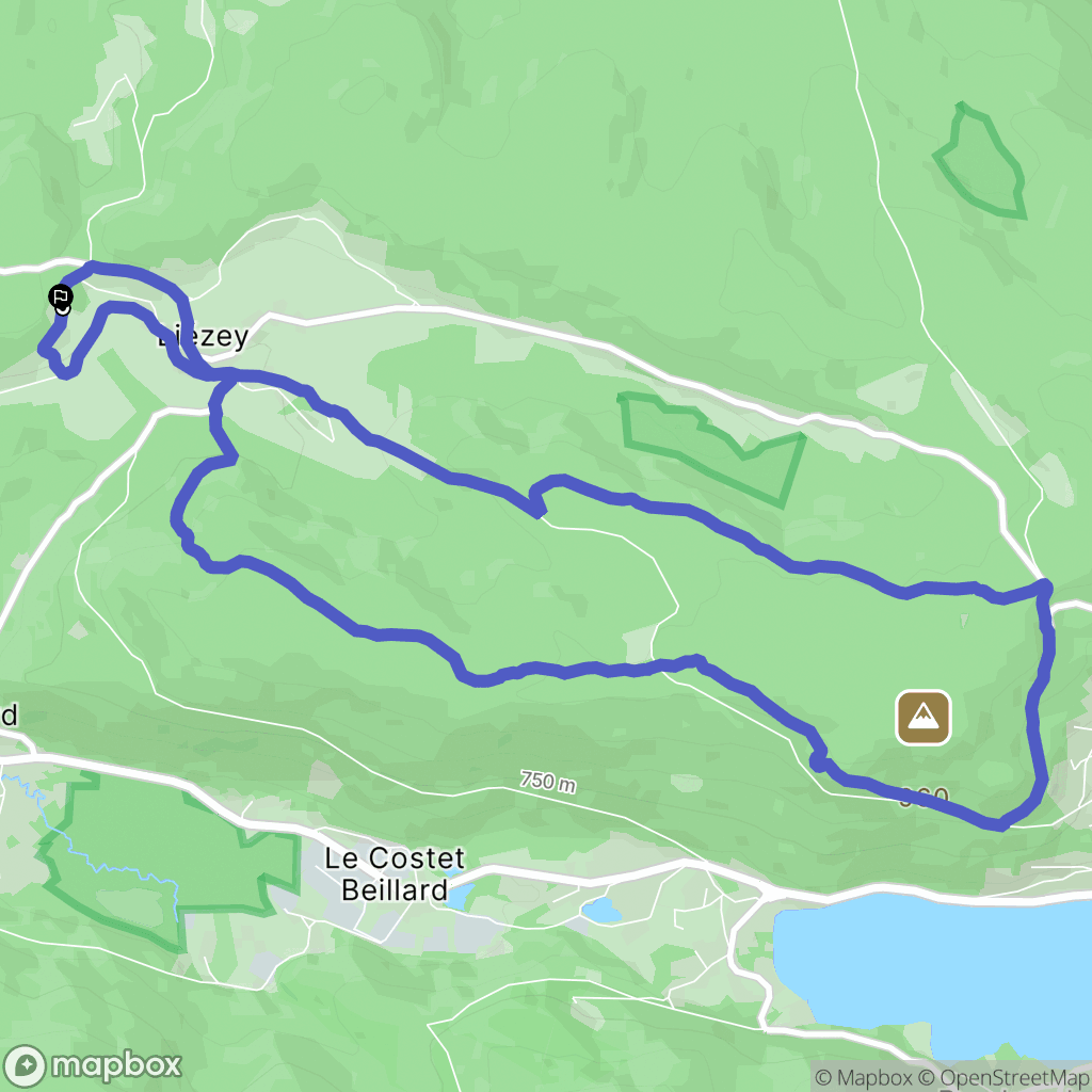 Liézey : carte du parcours de randonnée - France