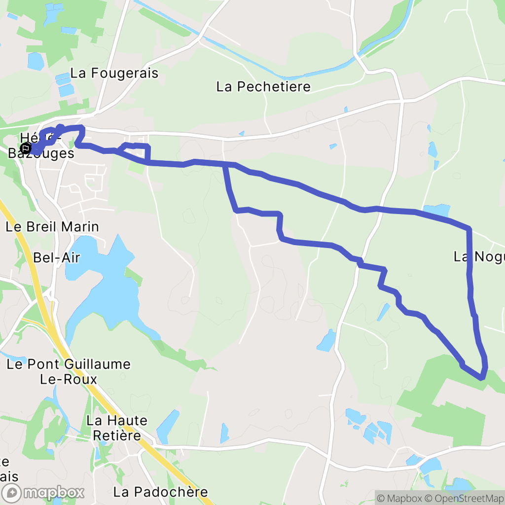 Hédé-Bazouges : carte du parcours de randonnée - France