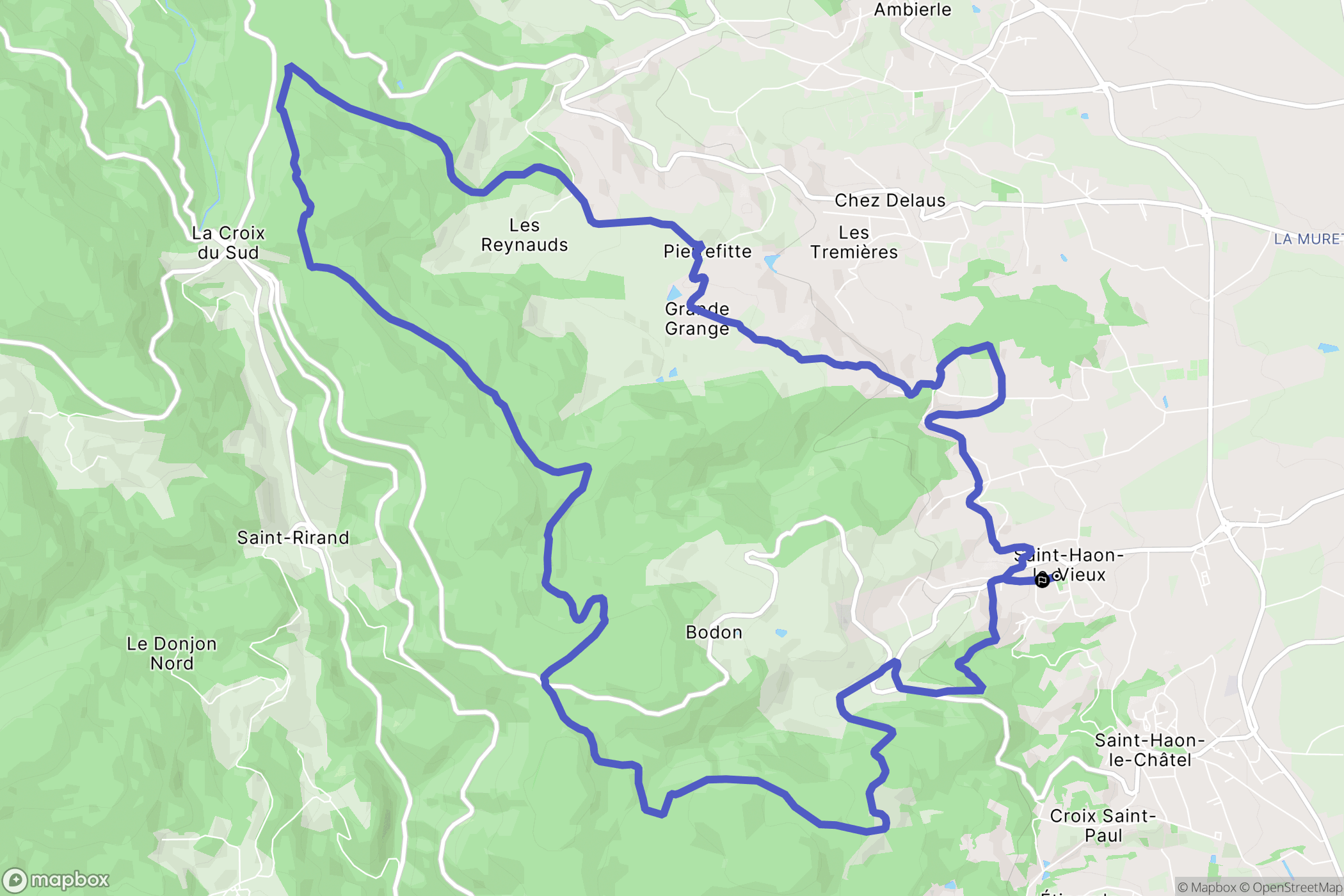 Saint-Haon-le-Vieux : carte du parcours de randonnée - France