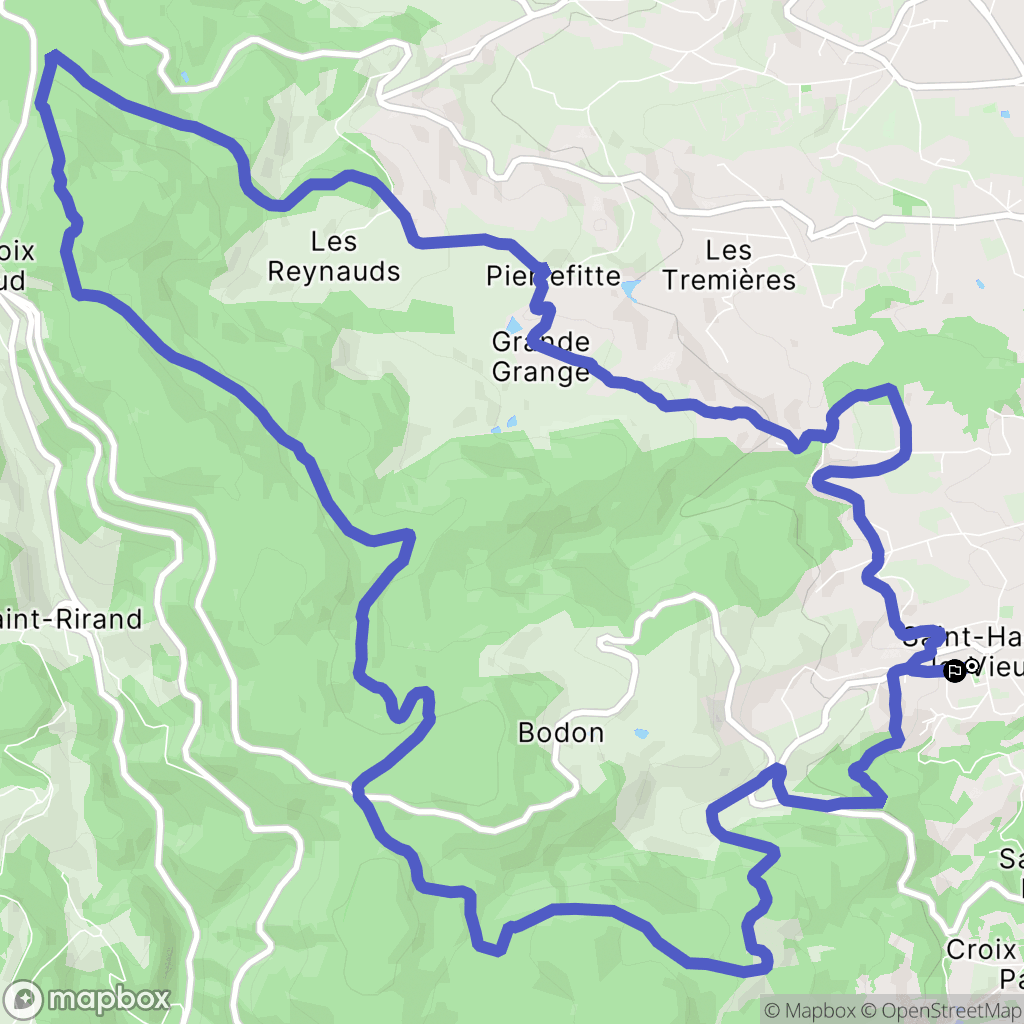 Saint-Haon-le-Vieux : carte du parcours de randonnée - France