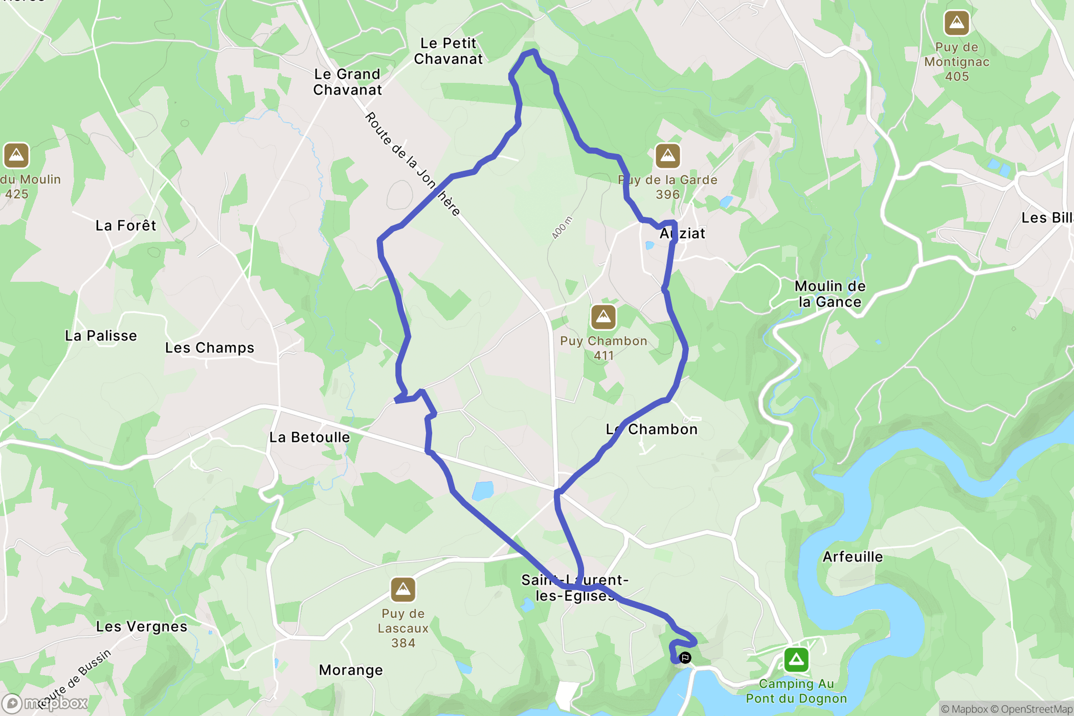 Saint-Laurent-les-Églises : carte du parcours de randonnée - France