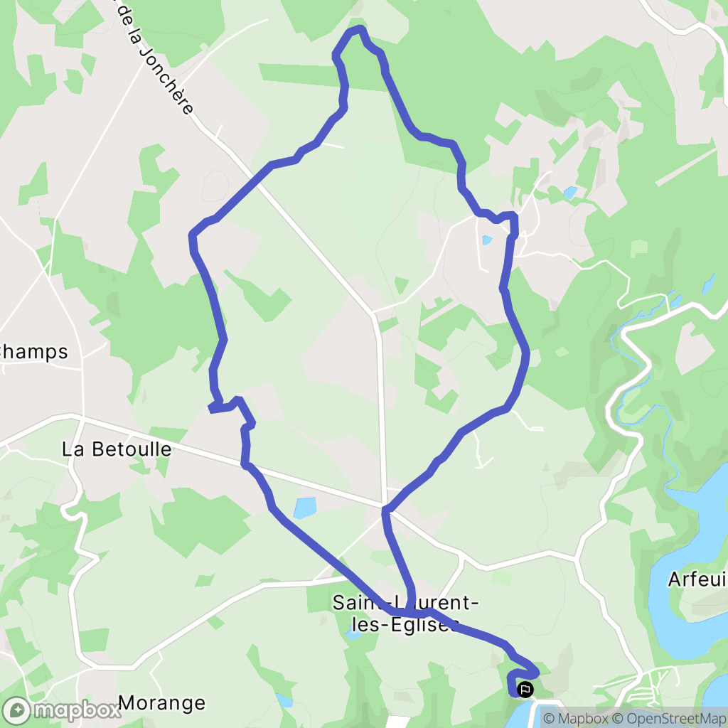Saint-Laurent-les-Églises : carte du parcours de randonnée - France