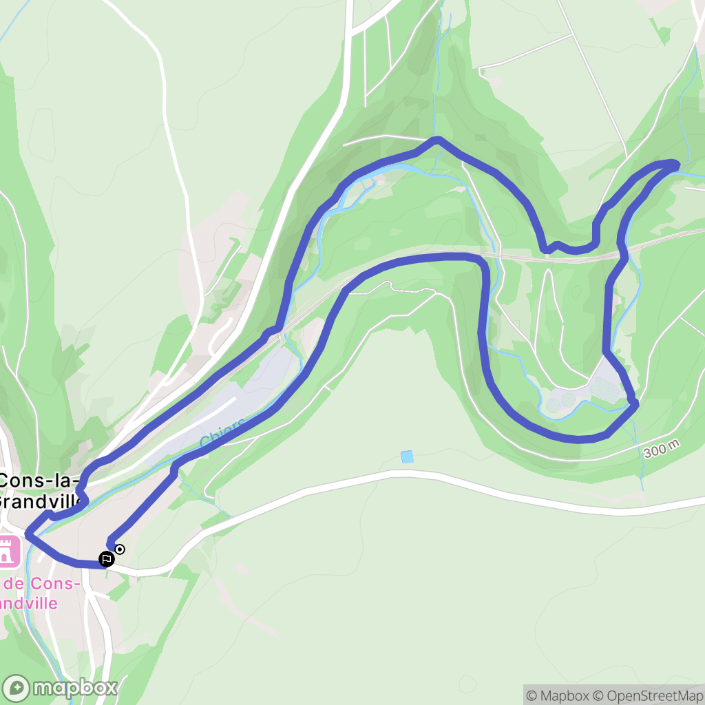 Cons-la-Grandville : carte du parcours de randonnée - France