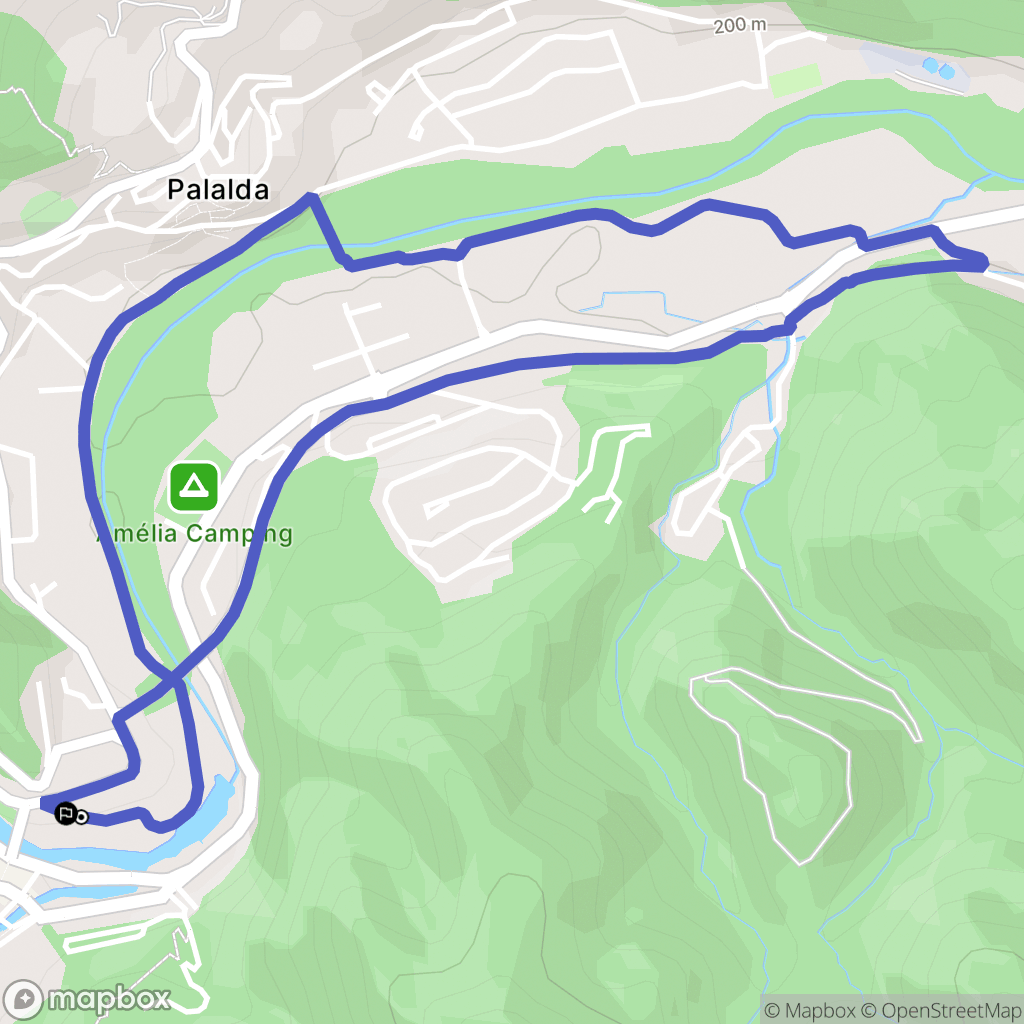 Amélie-les-Bains-Palalda : carte du parcours de randonnée - France