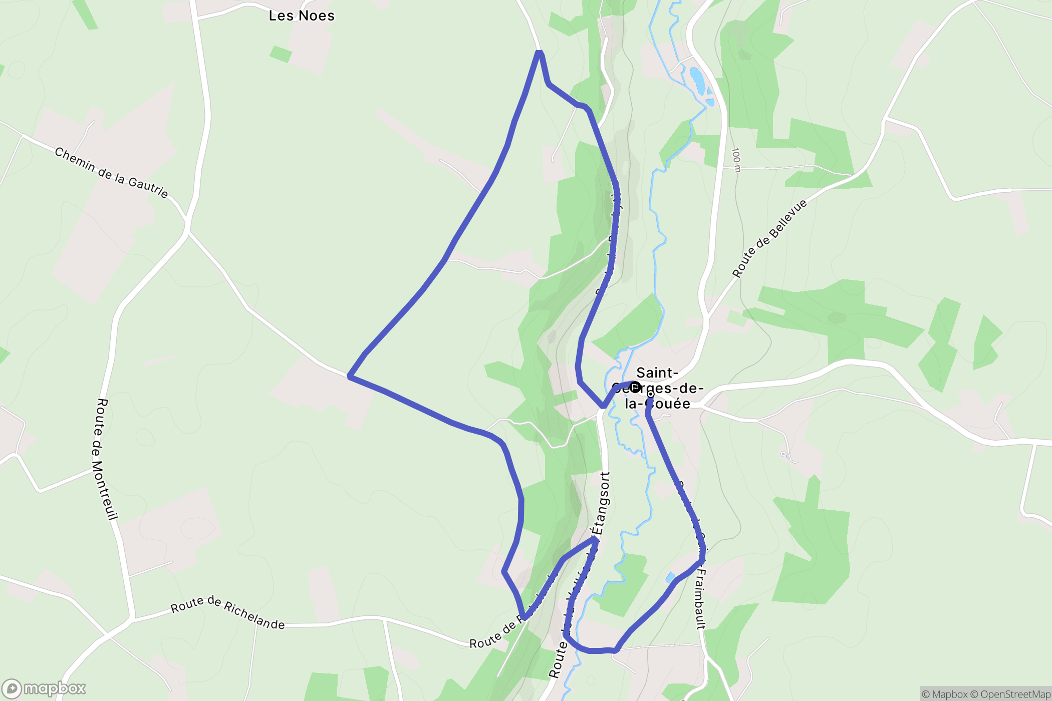 Saint-Georges-de-la-Couée : carte du parcours de randonnée - France