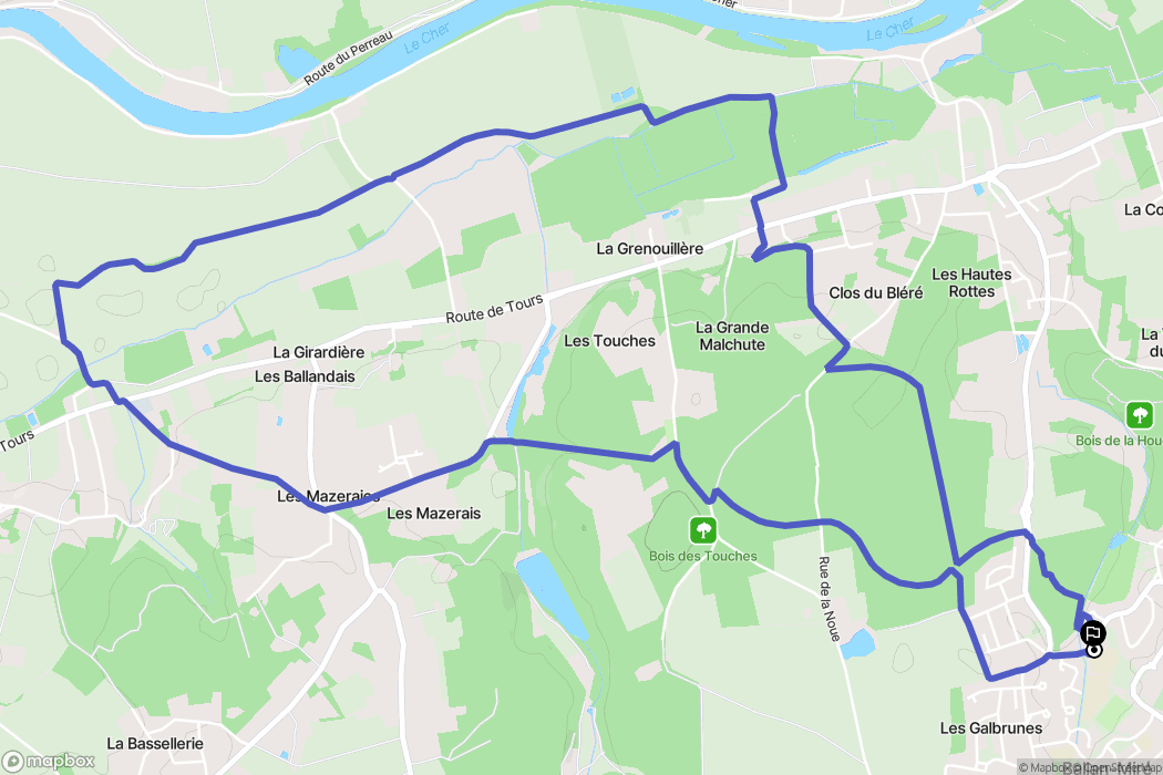 Ballan-Miré : carte du parcours de randonnée - France