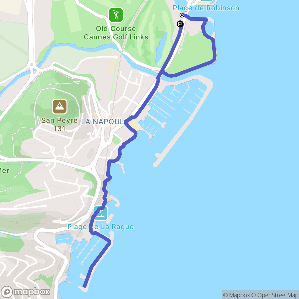 Mandelieu-la-Napoule : carte du parcours de randonnée - France