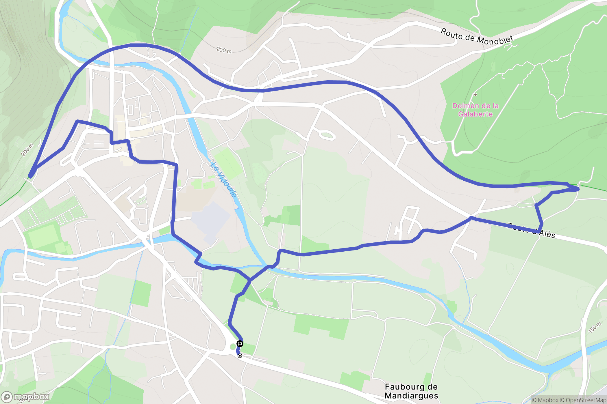 Saint-Hippolyte-du-Fort : carte du parcours de randonnée - France