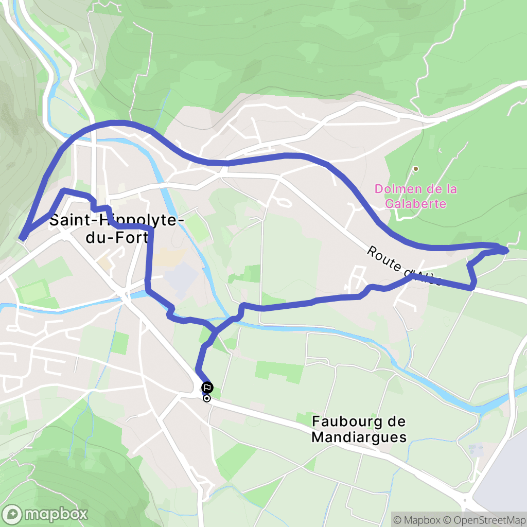 Saint-Hippolyte-du-Fort : carte du parcours de randonnée - France