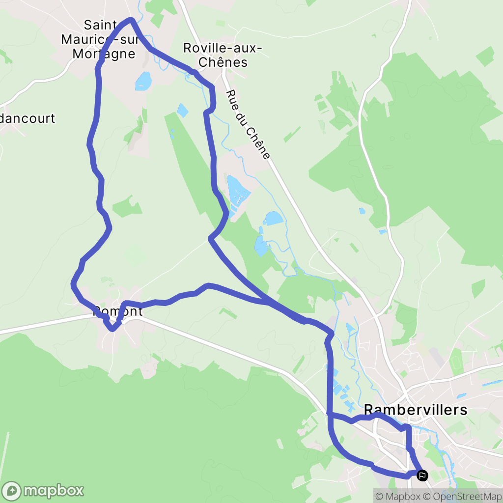 Rambervillers : carte du parcours de randonnée - France