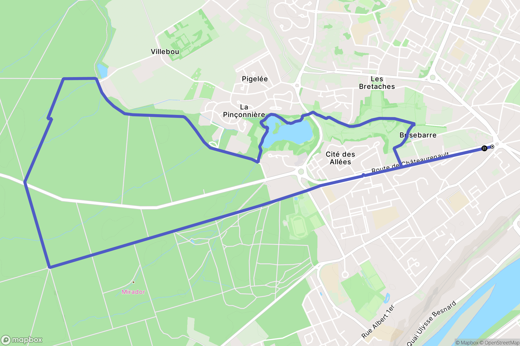 Blois : carte du parcours de randonnée - France