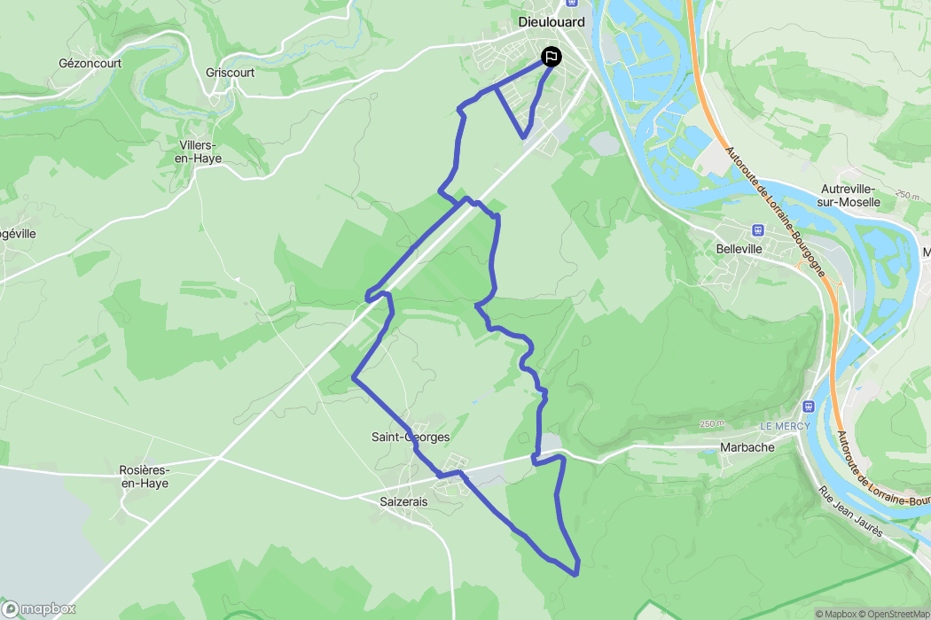 Dieulouard : carte du parcours de randonnée - France