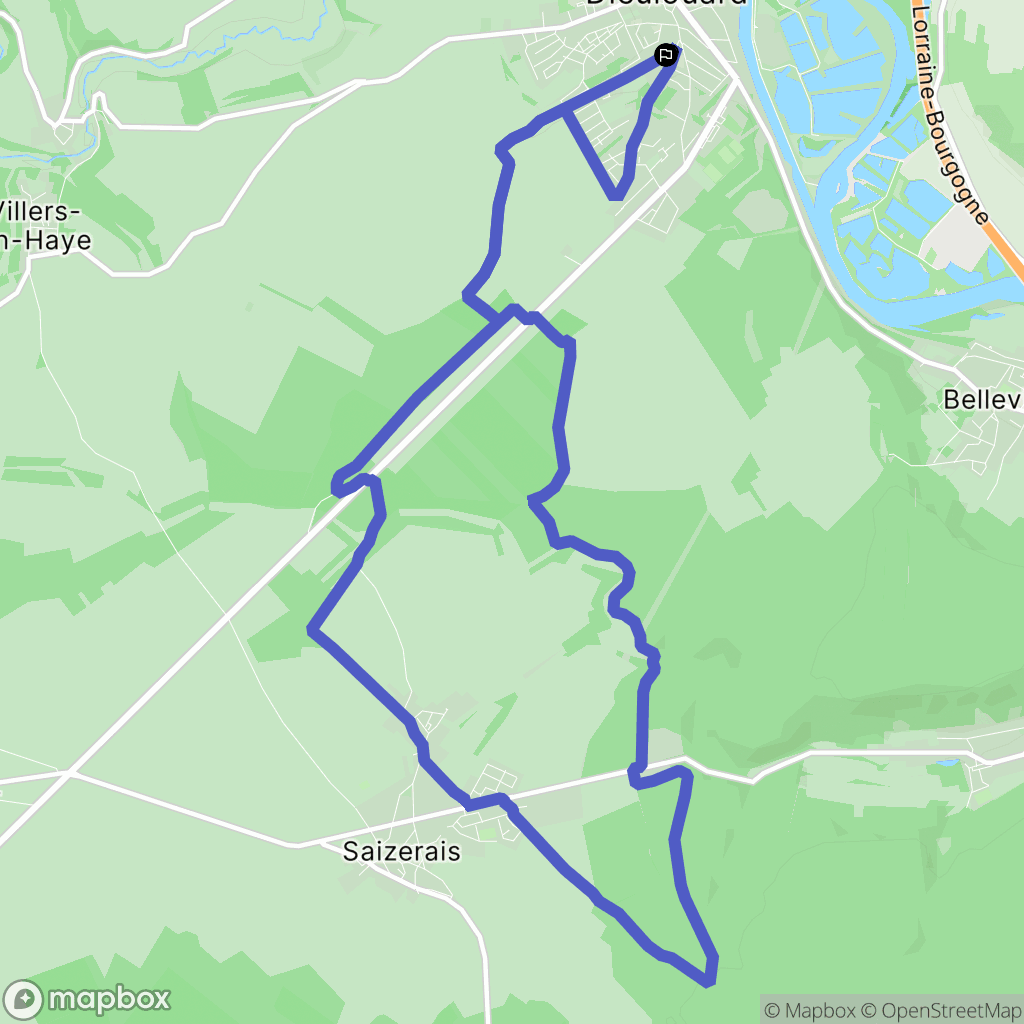Dieulouard : carte du parcours de randonnée - France